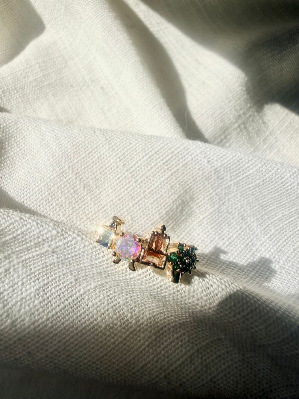 Disney World Theme Park Landmark Adjustable Ring Gold Color Multicolor